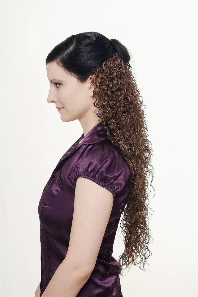 Haarteil Halbperücke Clip Extension lockig braun Länge: ca. 70cm H9311-10 - Bild 3 von 4