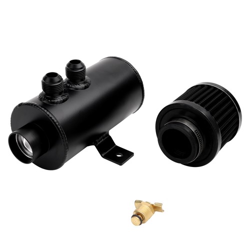Aluminum AN10 10AN Oil Catch Can Reservoir Tank Breather Filter Baffled Kit - Picture 8 of 12