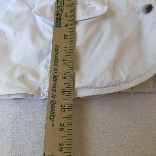 LL Bean Womens White Button Up Cotton Blazer Jacket Size L Large Lined - Picture 11 of 17