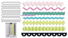 SIZZIX Thinlits BORDERS 7 matrici 559200 RIC RACK ZIG ZAG SQUIGGLE OCCHIELLO DIAMANTI