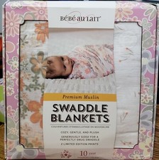 Bebe Au Lait Premium Muslin Two Swaddle Blankets Perky Perennials