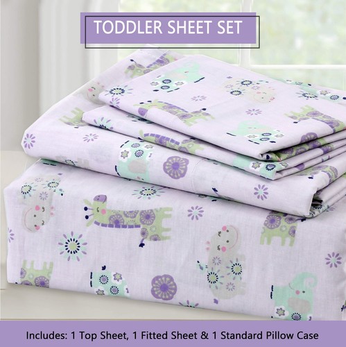 3-Piece Cotton Toddler Sheet Set for Kids Boys Girls |Animals Fish Sports Floral - 第 72/111 張圖片