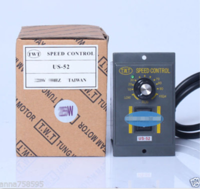 1pc 200W AC220V 6 Terminals Motor Speed Control Switch US-52 Green LED indicator
