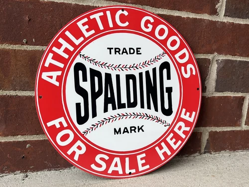Athletic Goods Store Baseball  Vintage Style Metal Style