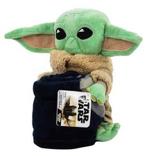 STAR WARS MANDALORIAN BABY YODA Plush Huggable Pillow Throw blanket-New w/tags
