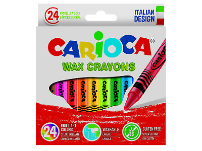 Carioca – Pastelli A Cera Wax Crayons 24 Pezzi Carioca