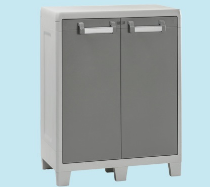 Armadio Urban XL Toomax - Grigio/Nero Con Ripiani Regolabili, 78x49x182 Cm - Foto 6