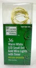 36 Warm White LED Micro Small Dot Gold Wire Battery Lights With Timer NEW