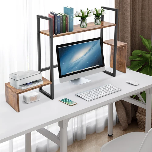 Countertop Computer Rack Desk Storage Organizer Desktop Bookshelf Display Shelf - Picture 2 of 6