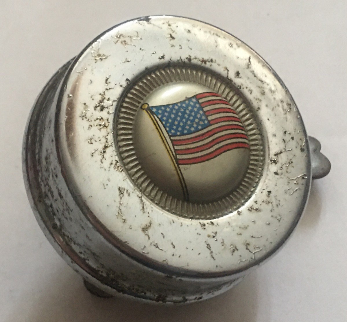 Vintage 1970s AMERICAN FLAG Heavy All Metal BICYCLE BELL Nice Patina LOUD  RING
