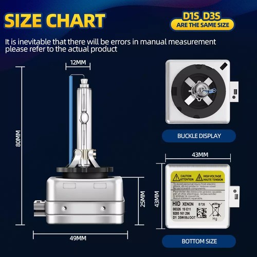D1S HID Xenon Headlight Bulbs 8000K 35W OEM Replace For BMW 535d 2014-2016 NEW - Picture 5 of 16