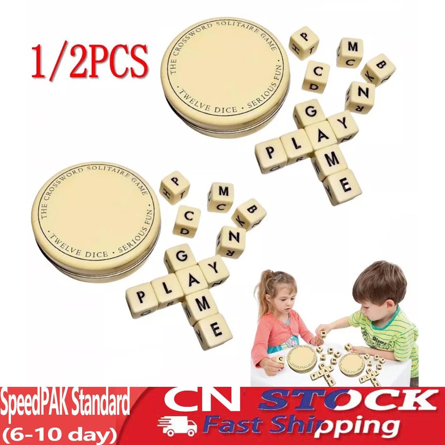 The Crossword Solitaire Game,Crossword Solitaire Dice ,Scrabble Game with Case.
