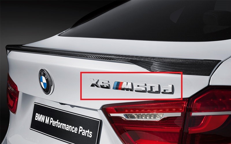 BMW GENUINE F16 X6 M50D BOOT TAILGATE BADGE EMBLEM 51148059012 | eBay