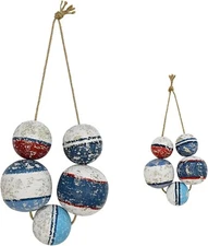 Nautical Decor Wood Wall Art Decorative Buoy Beach-Themed Ocean Coastal Decorati