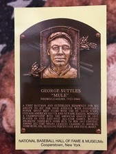 George Mule Suttles Postcard- Baseball Hall of Fame Induction Plaque - Photo