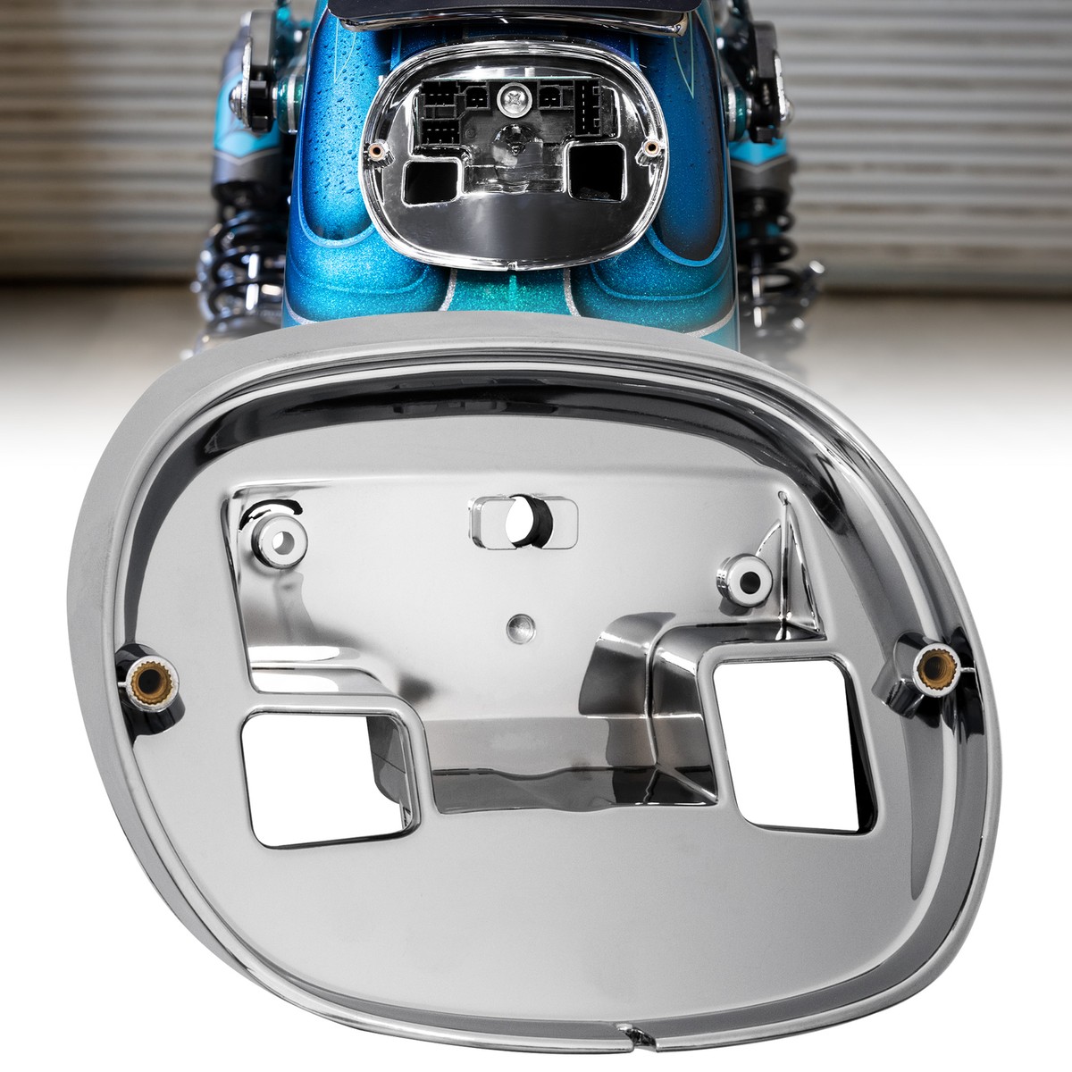 Chrome Taillight Base Plate Replacement for 2000+ Harley Davidson