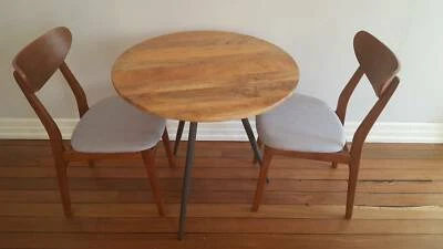 Wood Bistro Table And Classic Dining Chairs In Pristine