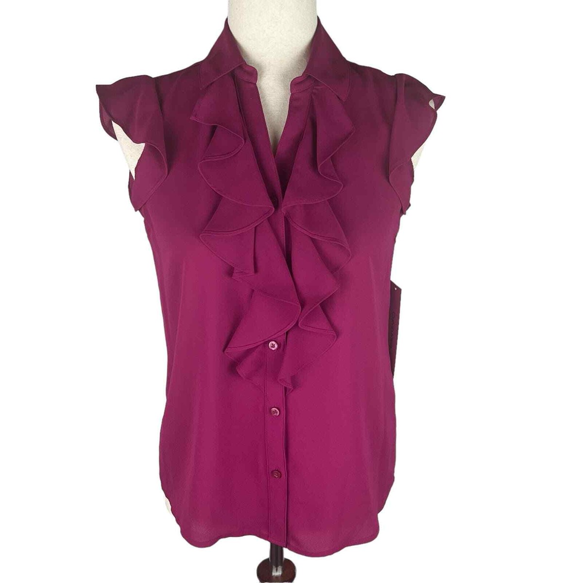 calvin klein ruffle sleeve blouse