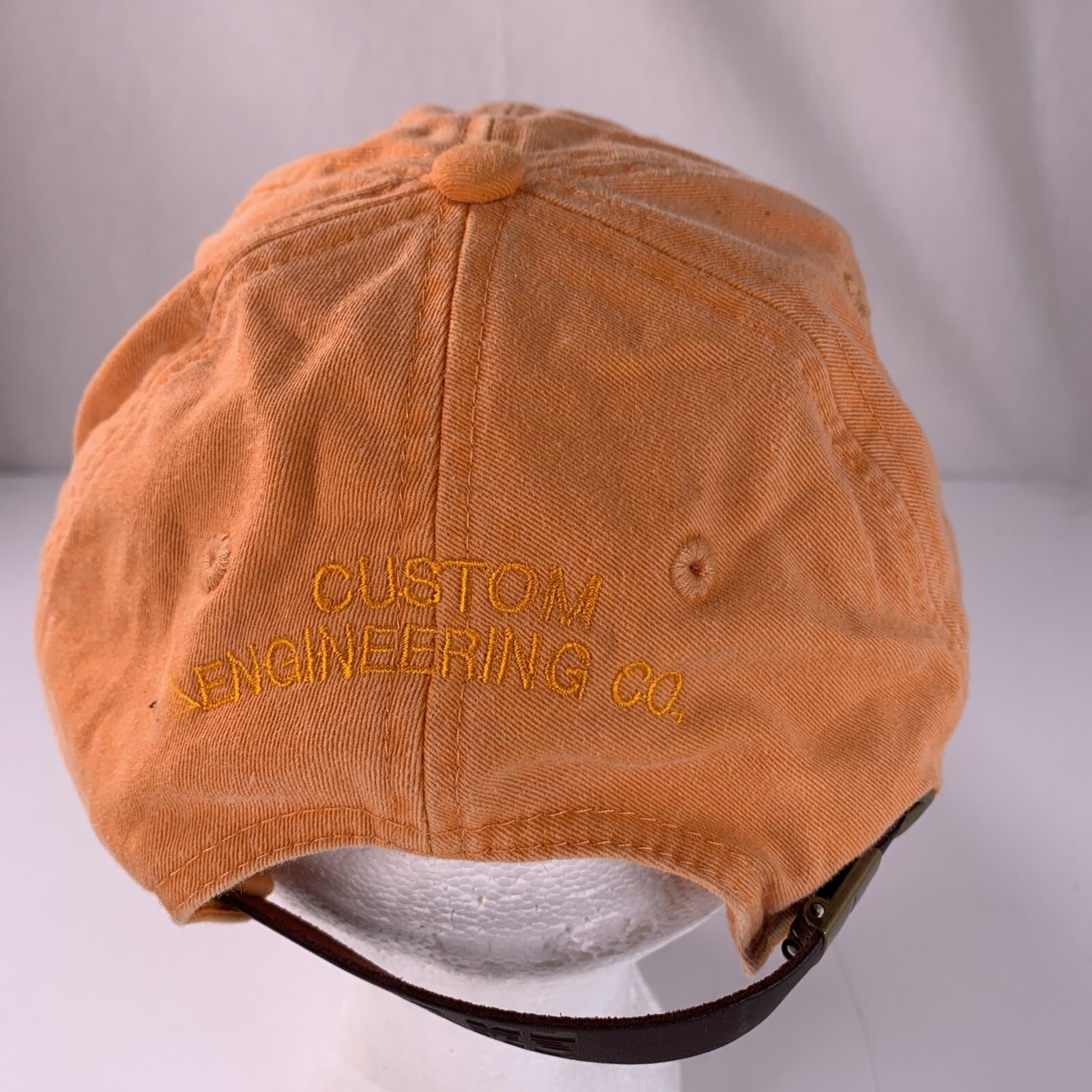 Custom Engineering Co Orange Ball Cap Adjustable Baseball Hat