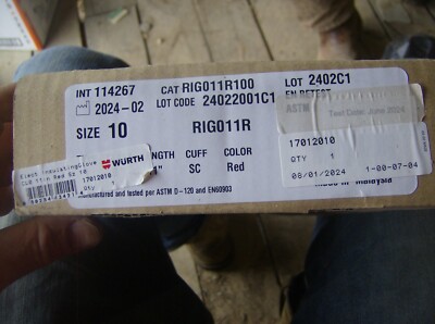 17012010 WURTH ELECTRICAL INSULATING GLOVES SIZE 10