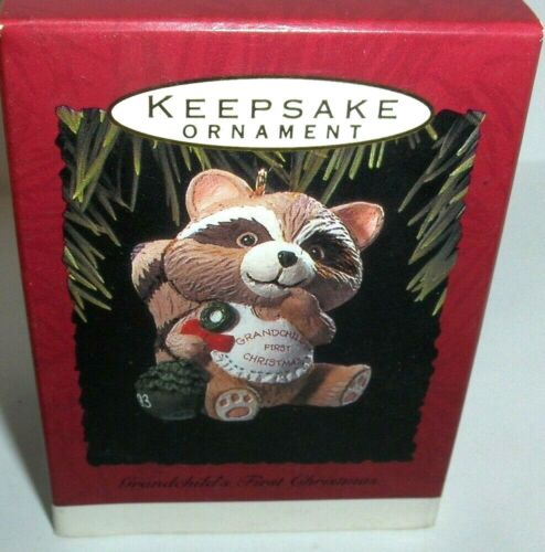 Grandchild's First Christmas`1993.Little Raccoon,Hallmark Christmas Ornament New - Picture 1 of 6