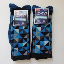 4 Pair Gildan Smart Basics Mens Fashion Crew Socks Moisture Wicking Arch Support