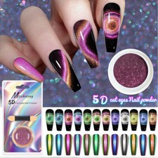 Polvo de uñas para ojos de gato que cambia de color polvo de uñas hágalo usted mismo polvo de pigmento cromado para uñas