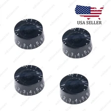 4 Pcs Black/White Electirc Guitar Control Knobs Speed Dial Knobs for Les Paul SG