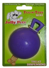 Jolly Pet Tug-n-Toss Mini Interactive Durable Float Bounce Dog Toy Purple 4 inch