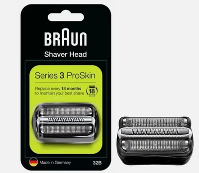 Cabezal de afeitado de repuesto original Braun para afeitadora Series 3 casete paquete combinado 32B-DE