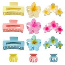Women's flower hair clip, girls' square claw clip, 4 hair claw clips suitable...