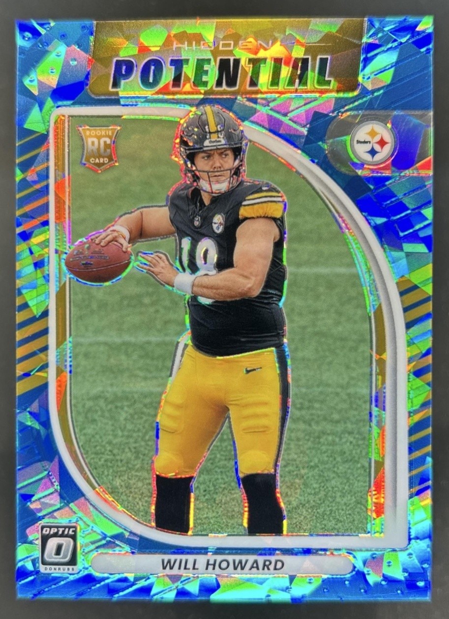 2025 Donruss Optic Will Howard Hidden Potential RC Ice Prizm #/55 Steelers