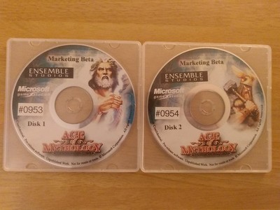 Age of Mythology Marketing Beta PROTOTYPE Multiplayer Promotional Discs RARE!!!