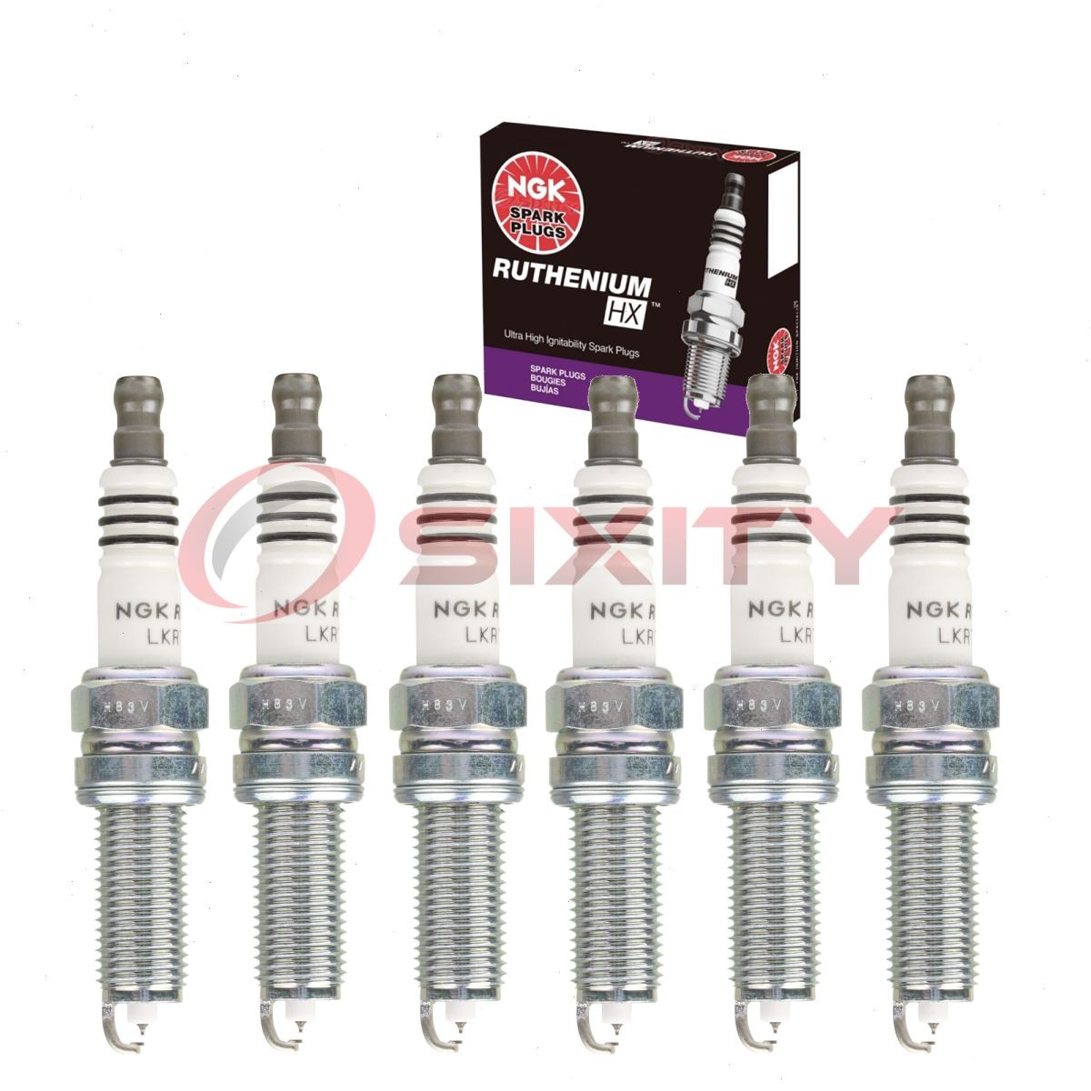 6 pcs NGK Ruthenium HX Spark Plugs for 2006-2009 Mercedes-Benz C230 2.5L V6 hc