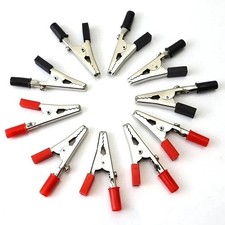 10Pcs Red Black Metal Alligator Test Clips Wire Solder Screw Electrical Clips
