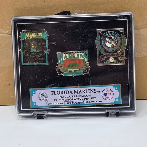 Florida Marlins 1993 Inaugural Season Commemorative 3 Pin Set Limited Edition