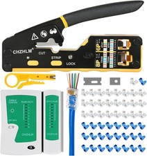 RJ45 Crimp Tool Kit Pass through Crimper RJ45 Crimping Tool Stripper Cutter Crim