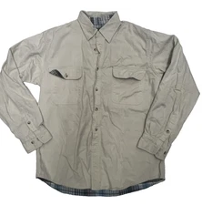 Vintage Scandia Woods Button Down Shirt Mens Medium Khaki Flannel Lined