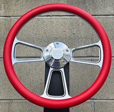 14 Wheel W Red Half Wrap Fs Horn Hub 1964-66 Chevy Pontiac Olds Buick 14 Wheel W Red Half Wrap Fs Horn Hub 1964-66 Chevy Pontiac Olds Buick