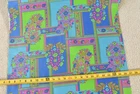 By 1/2 Yd/Vintage/Pink Lime & Blue Floral on Silky-Cotton/Schwartz-Liebman,B1724