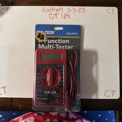 Cen-Tech 7 Function Multi-Tester, Item #98025 Red 32'' Leads New In Package