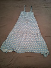 Blue Medallion Print Tiered Maxi Sun Dress UO XS Boho Y2K