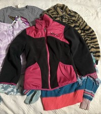 Girls 7/8 Lot Of 6 Sweaters And Jackets With Reversible Jacket
