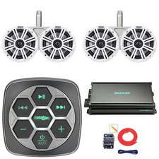 Metra Bluetooth 3-Zone Marine Controller, 4x 6.5" Speaker W/Enclosures, Amp, Kit