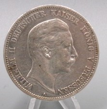 PREUSSEN - KÖNIG WILHELM II - 5 Mark 1907 A - Silber - siehe 4 Fotos