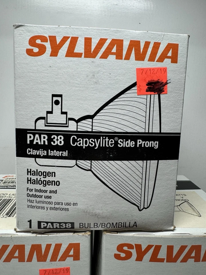 Sylvania PAR38 90W Flood Bulbs Side Prong 120V Capsylite New In Box - Image 2 of 4