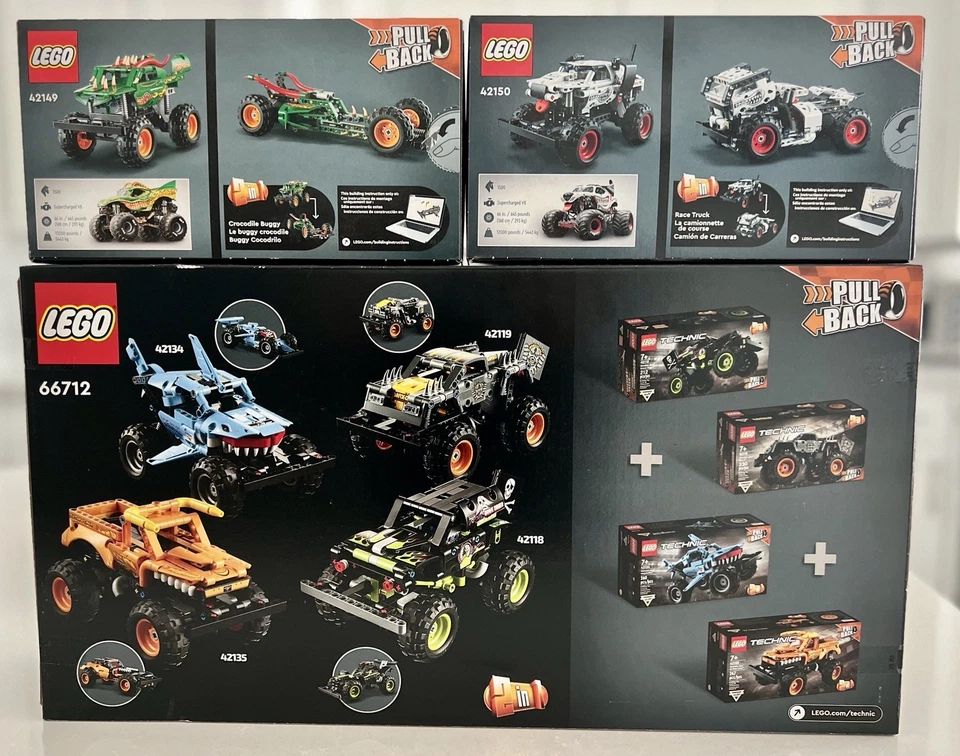 Lote LEGO TECHNIC: 66712,42149,42150 Colección Monster Jam 6 Camiones -Nuevo Retirado Foto 2 de 2