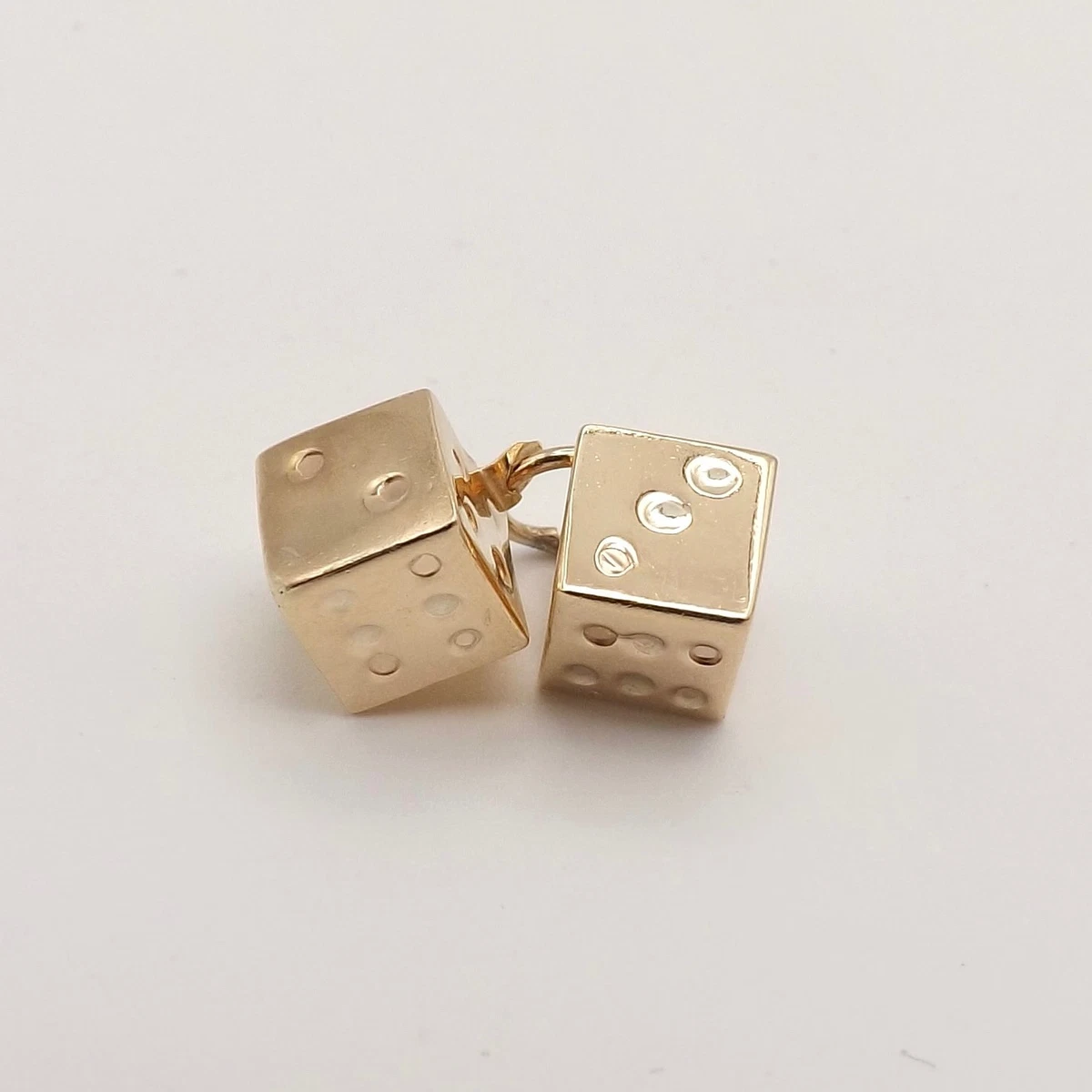 Gold Dice Charm In Vintage & Antique Fine Charms & Charm Bracelets