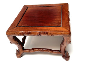 A Gorgeous Antique Finely Crafted Japanese / Chinese Rosewood Bonsai Stand 5"