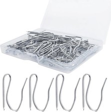 Drapery Hooks Pins for Curtains, 1.2 Inch Stainless Steel Curtain Hooks, Pin-On